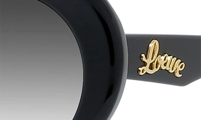 Shop Loewe Curvy 55mm Gradient Round Sunglasses In Shiny Black / Gradient Smoke