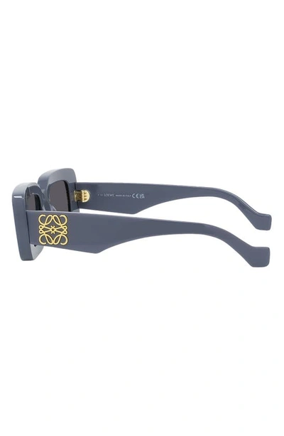 Loewe Anagram Rectangle Acetate Sunglasses In Shiny Violet / Smoke
