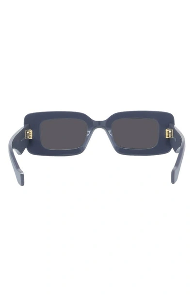 Shop Loewe Chunky Anagram 46mm Rectangular Sunglasses In Shiny Violet / Smoke
