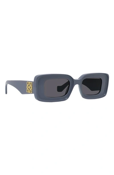 Loewe Anagram Rectangle Acetate Sunglasses In Shiny Violet / Smoke
