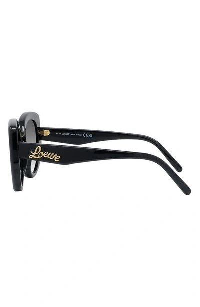 Shop Loewe Curvy 49mm Gradient Butterfly Sunglasses In Shiny Black / Gradient Smoke