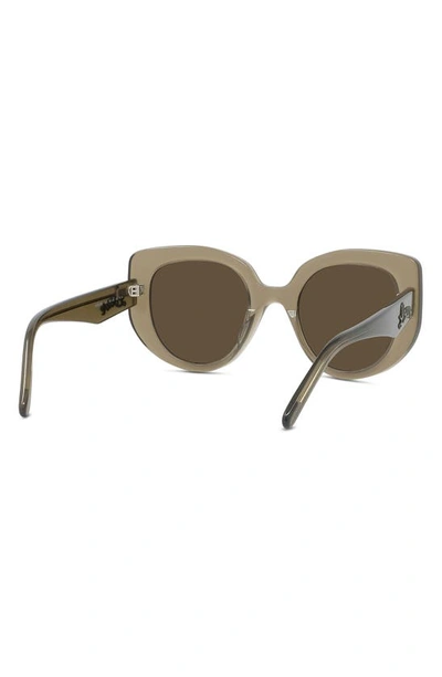 Shop Loewe Curvy 49mm Gradient Butterfly Sunglasses In Shiny Dark Green / Brown