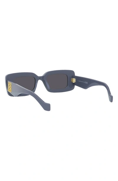 Shop Loewe Chunky Anagram 46mm Rectangular Sunglasses In Shiny Violet / Smoke