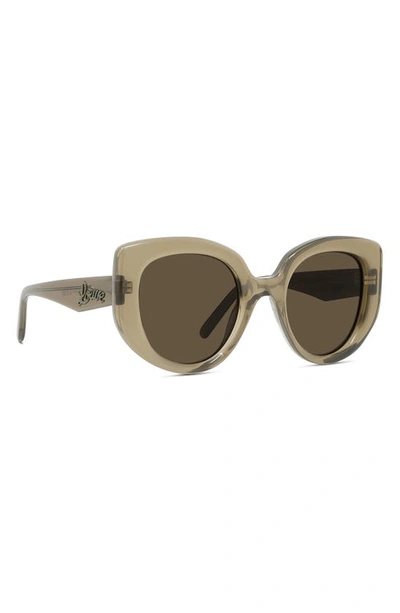 Shop Loewe Curvy 49mm Gradient Butterfly Sunglasses In Shiny Dark Green / Brown