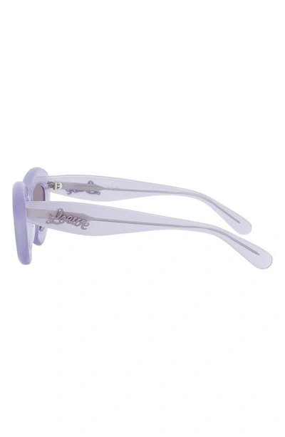 Shop Loewe Curvy Logo 54mm Cat Eye Sunglasses In Shiny Violet / Violet