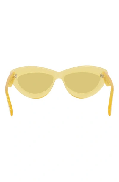 Shop Loewe Curvy Logo 54mm Cat Eye Sunglasses In Shiny Yellow / Roviex