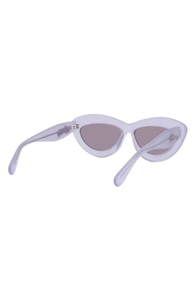 Shop Loewe Curvy Logo 54mm Cat Eye Sunglasses In Shiny Violet / Violet