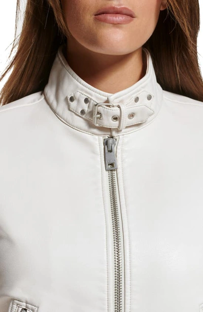 Shop Levi's Faux Leather Racer Jacket In Oyster
