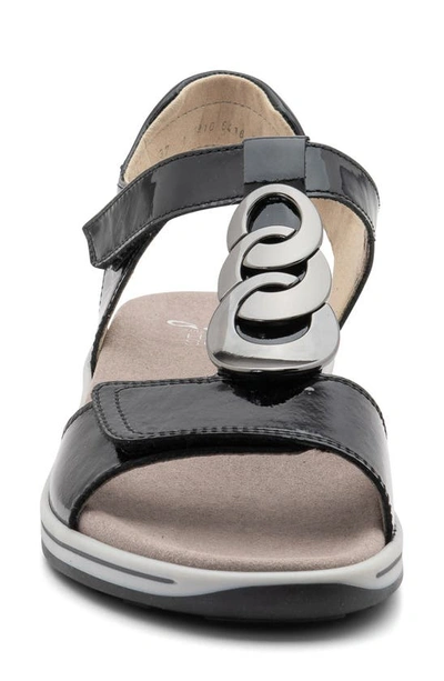 Shop Ara Oregon Sandal In Black Patent