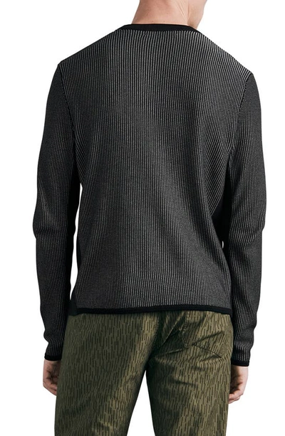 Shop Rag & Bone Harvey Crewneck Cotton & Linen Sweater In Black