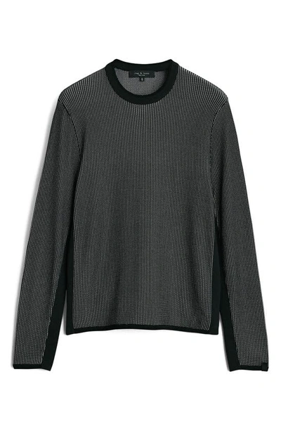 Shop Rag & Bone Harvey Crewneck Cotton & Linen Sweater In Black