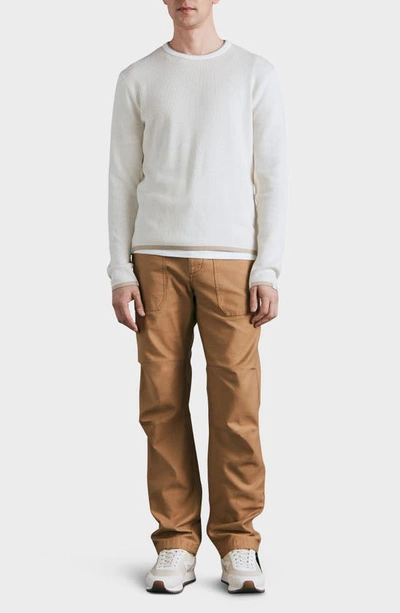 Shop Rag & Bone Harvey Crewneck Cotton & Linen Sweater In Ivory