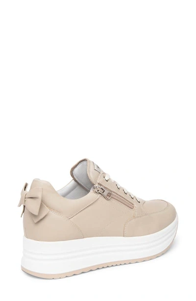 Shop Nerogiardini Bow Platform Sneaker In Ivory