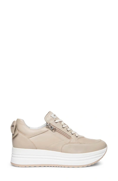 Shop Nerogiardini Bow Platform Sneaker In Ivory