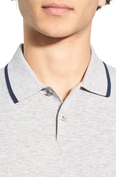 Shop Theory Goris Tipped Solid Polo In Slv Ht/ Blt