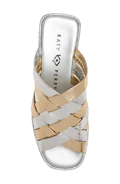 Shop Katy Perry The Busy Bee Crisscross Platform Sandal In Silver Multi
