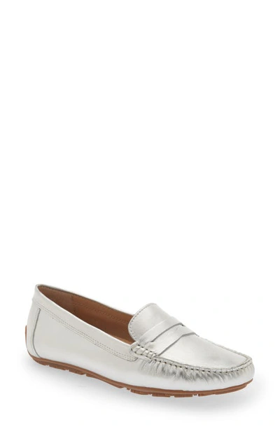 Shop The Flexx Penny Driving Loafer In Silver