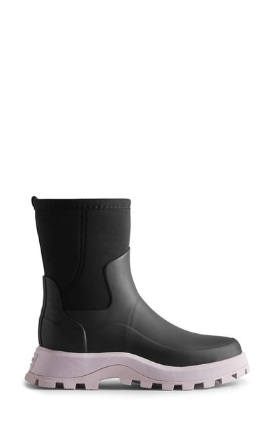 Shop Hunter City Explorer Waterproof Short Rain Boot In Black/ Tempered Mauve