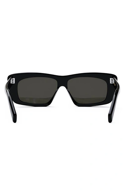 Shop Celine Bold 3 Dots 57mm Rectangular Sunglasses In Black