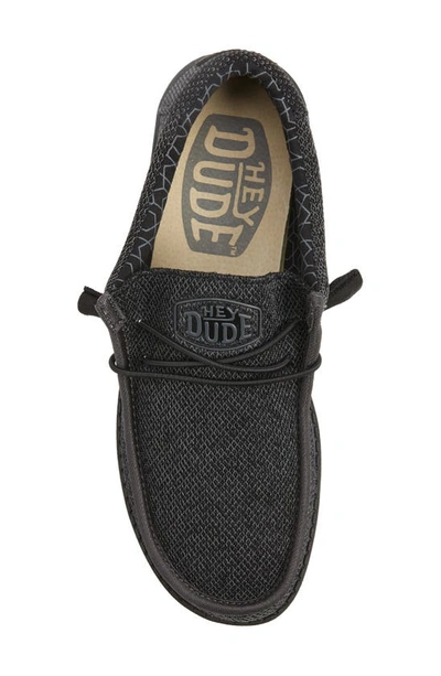 Shop Hey Dude Wally Slip-on Shoe In Micro Total Black
