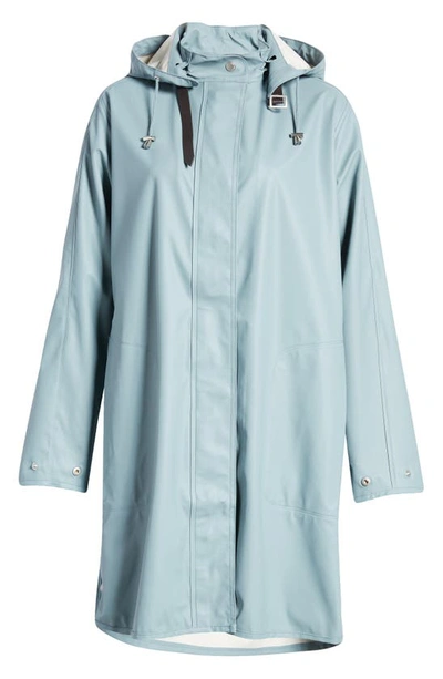 Shop Ilse Jacobsen Hooded Raincoat In Blue Cloud