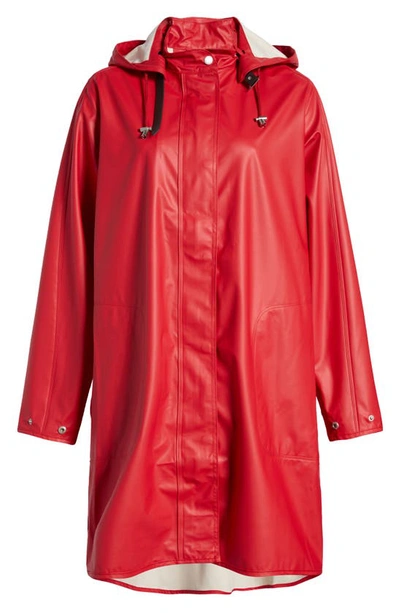 Shop Ilse Jacobsen Hooded Raincoat In Deep Red