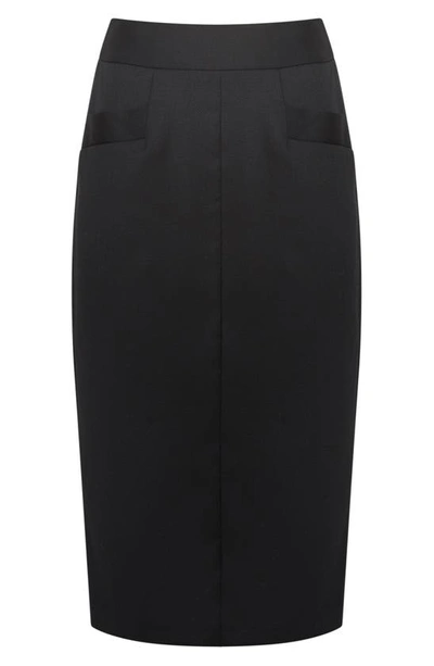 Shop Reiss Haisley Wool Blend Pencil Skirt In Black