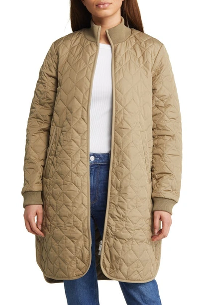 Shop Ilse Jacobsen Isle Jacobsen Long Quilted Jacket In Sage