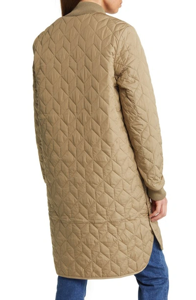 Ilse Jacobsen Isle Jacobsen Long Quilted Jacket In Sage