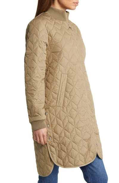 Ilse Jacobsen Isle Jacobsen Long Quilted Jacket In Sage