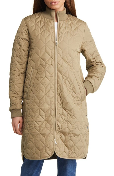 Ilse Jacobsen Isle Jacobsen Long Quilted Jacket In Sage