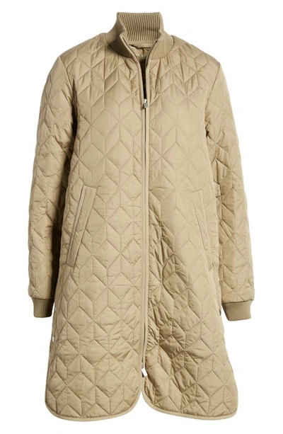 Ilse Jacobsen Isle Jacobsen Long Quilted Jacket In Sage