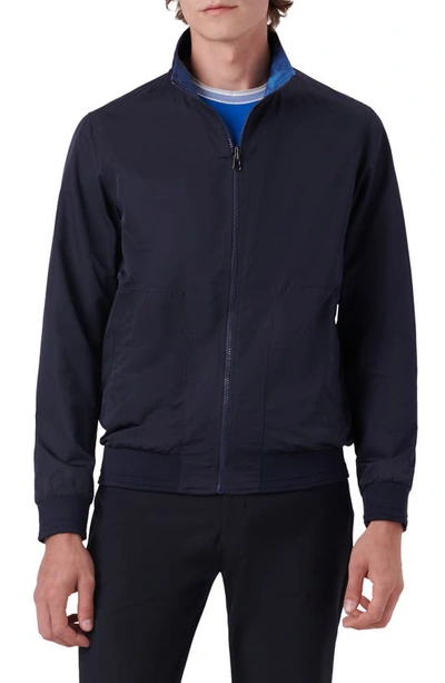 Shop Bugatchi Reversible Bomber Jacket In Navy