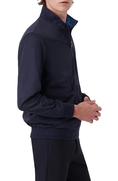 Shop Bugatchi Reversible Bomber Jacket In Navy