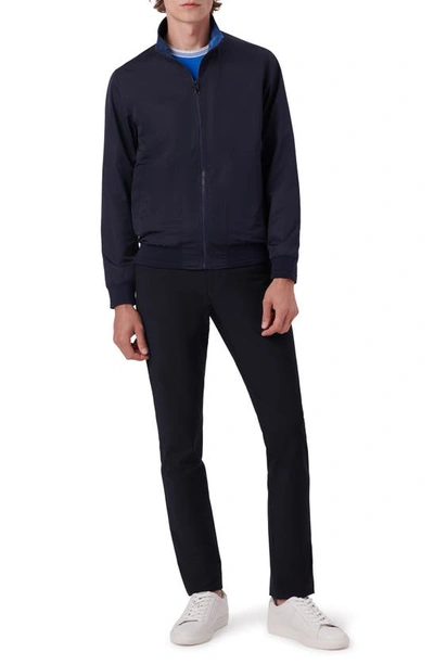 Shop Bugatchi Reversible Bomber Jacket In Navy