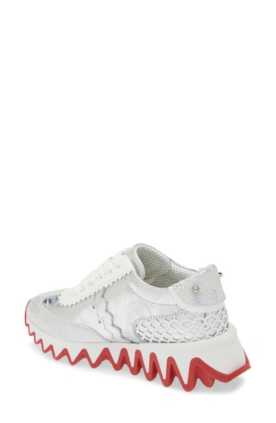 Shop Christian Louboutin Kids' Mini Shark Sneaker In Version Ab Silver