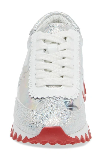 Shop Christian Louboutin Kids' Mini Shark Sneaker In Version Ab Silver