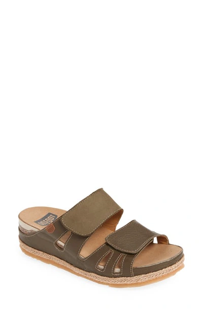 Shop On Foot Cynara Slide Sandal In Khaki Khaki