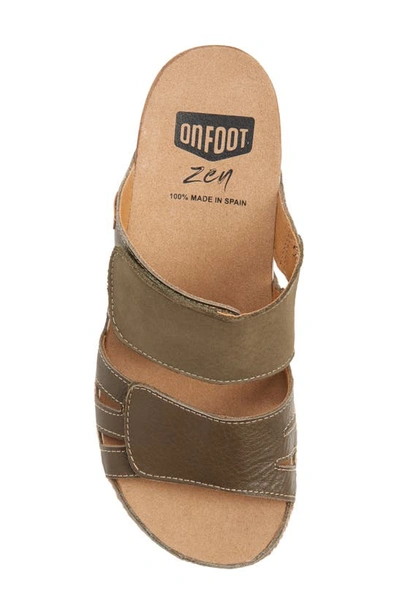 On Foot Cynara Slide Sandal In Khaki Khaki