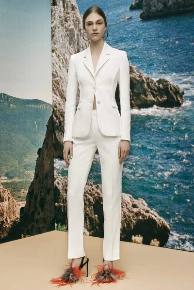 Shop Altuzarra Emile Straight-leg Trousers In White