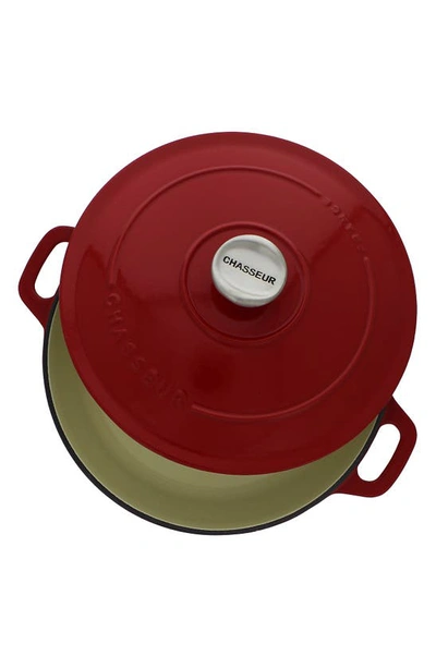 Chasseur 1.8-quart Red French Enameled Cast Iron Braiser With Lid In Red