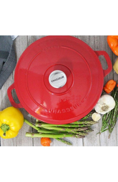 Chasseur 1.8-quart Red French Enameled Cast Iron Braiser With Lid In Red