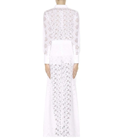 Shop Valentino Broderie Anglaise Wide-leg Trousers