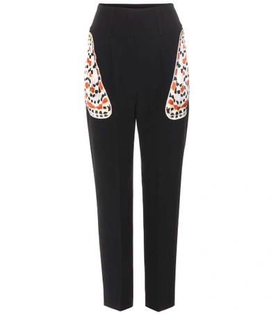 Shop Givenchy Embellished Crepe Trousers In Black