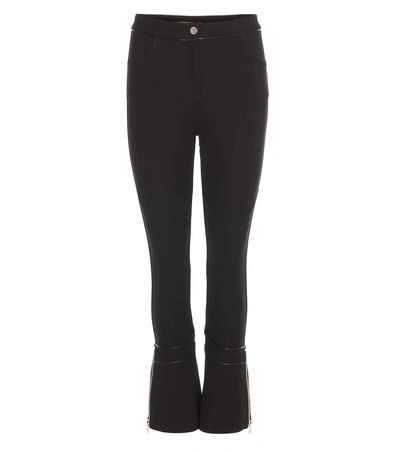 Givenchy Embellished Flared Crêpe Trousers In Black