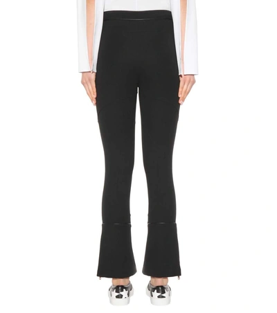 Shop Givenchy Embellished Flared Crêpe Trousers In Black