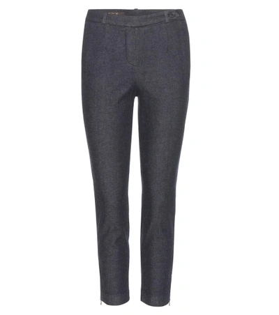 Loro Piana Davis Cropped Denim Trousers In Dark Deeim