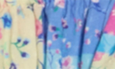 Shop Btfl-life Off-the-shoulder Patterned Minidress In Blue Multi