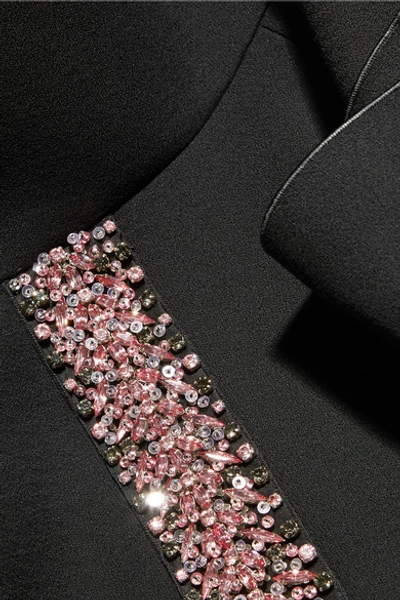 Shop Giambattista Valli Crystal-embellished Crepe Mini Dress