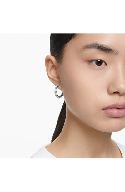 Swarovski Dextera Crystal-embellished Hoop Earrings In Silver
